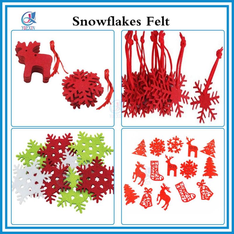 Red Snowflakes Felt for Christmas Tree Decoration Ornaments