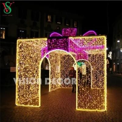 Outdoor LED Christmas Decoration Giant Gift Box Lights