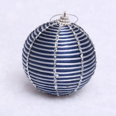 New Arrive 8cm Double Color Rope Wrapped Foam/Polyester Ball with Paillette Painted