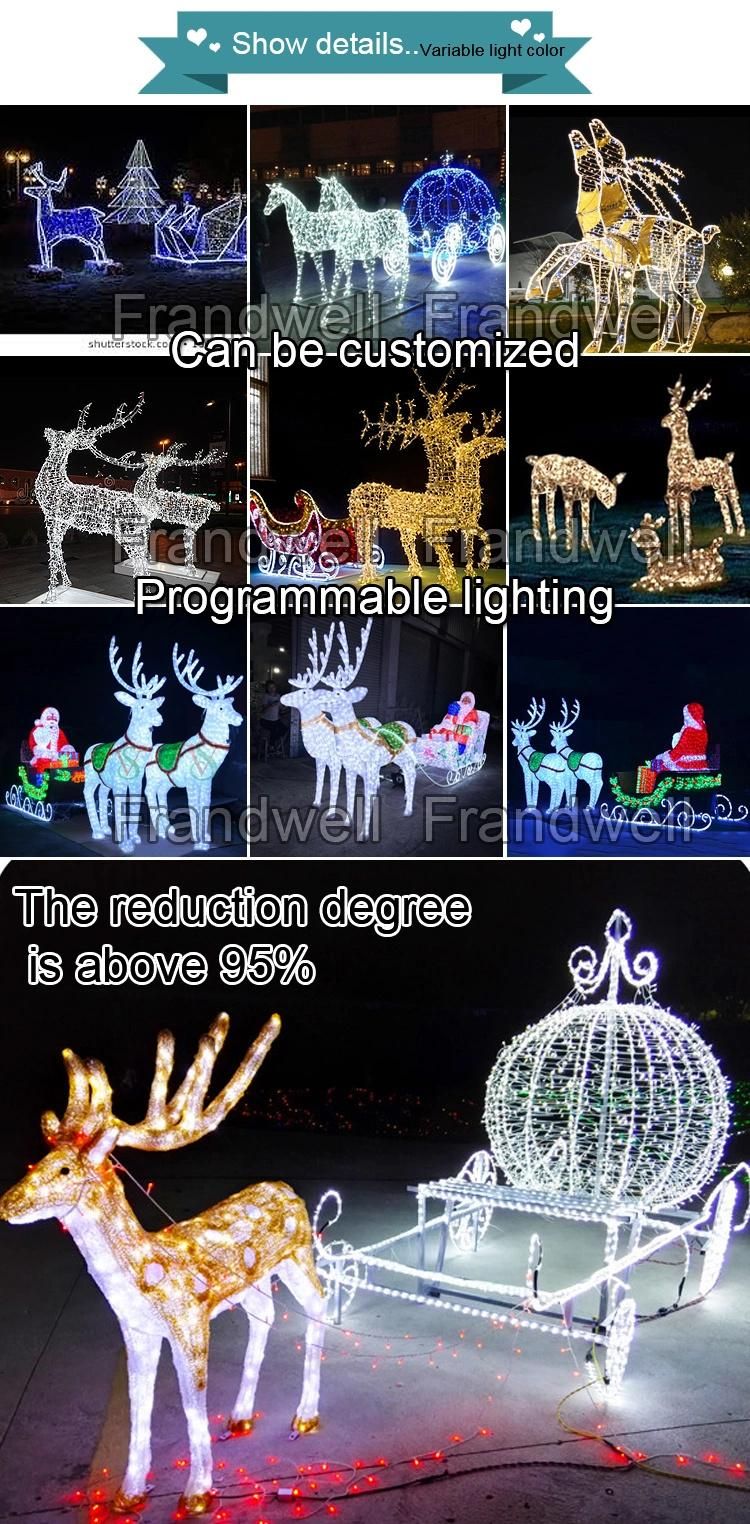 Christmas Outdoor LED Giant Light up LED White Lighted Reindeer