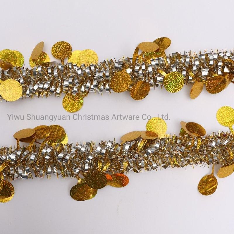 Factory Direct Sale Cheap Price 2m Gold Color Pet Tinsel Garland