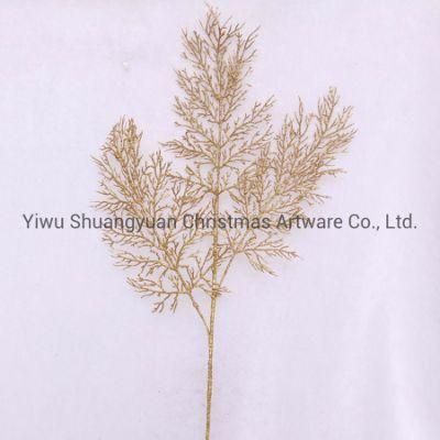 Wholesale Glitter Gold Leaf Picks Decoration Leaves