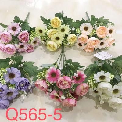 Silk Rose Flower Stem Wedding Decorative Artificial Rose Flower for Sale