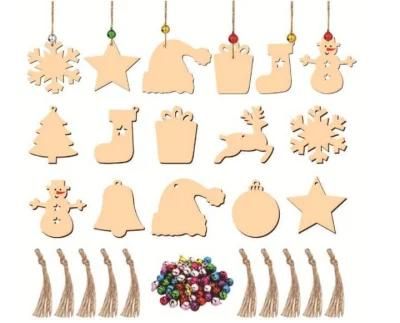 Christmas Tree Decor Ornaments Xmas Party Wood Color Roun Christmas Wooden Pendant Ornament Holiday Decoration Arbol De Navidads