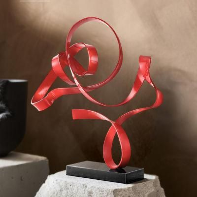 Modern Table Centerpieces Red Living Room Accessories Home Decor Metal Hardwar Ribbon Decoration