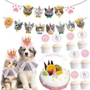 DIY Pet Party Supplies Cat Dog Scarf Hat Collar Banner Accessories