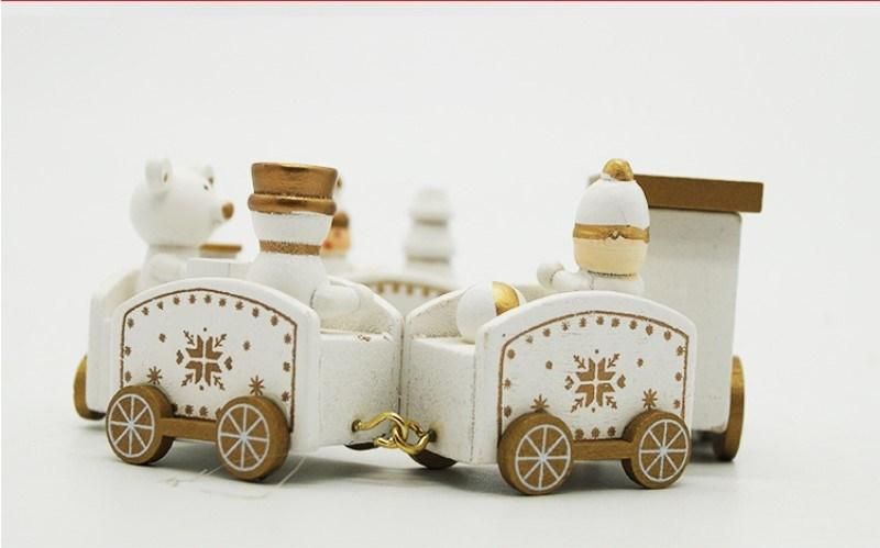 5 Pieces/Set Wood Christmas Xmas Train Decoration Decor Gift