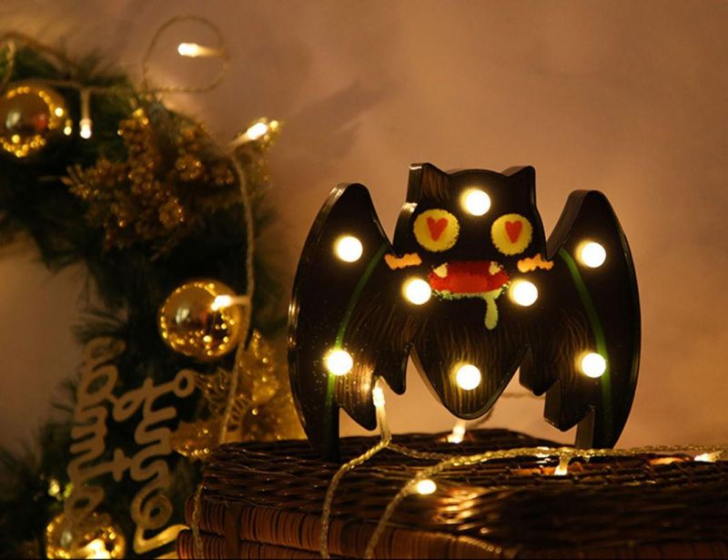 LED Halloween Lights Pumpkin Bat Ghost Decorations Lights