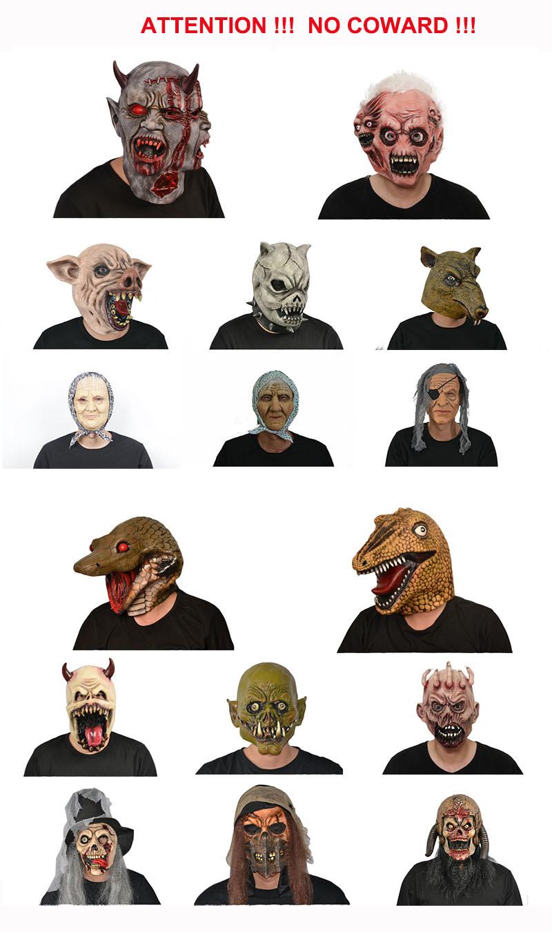 Cosplay Sloth Brown Full Head Face Realistic Fish Monster Evil Bloody Latex Mask