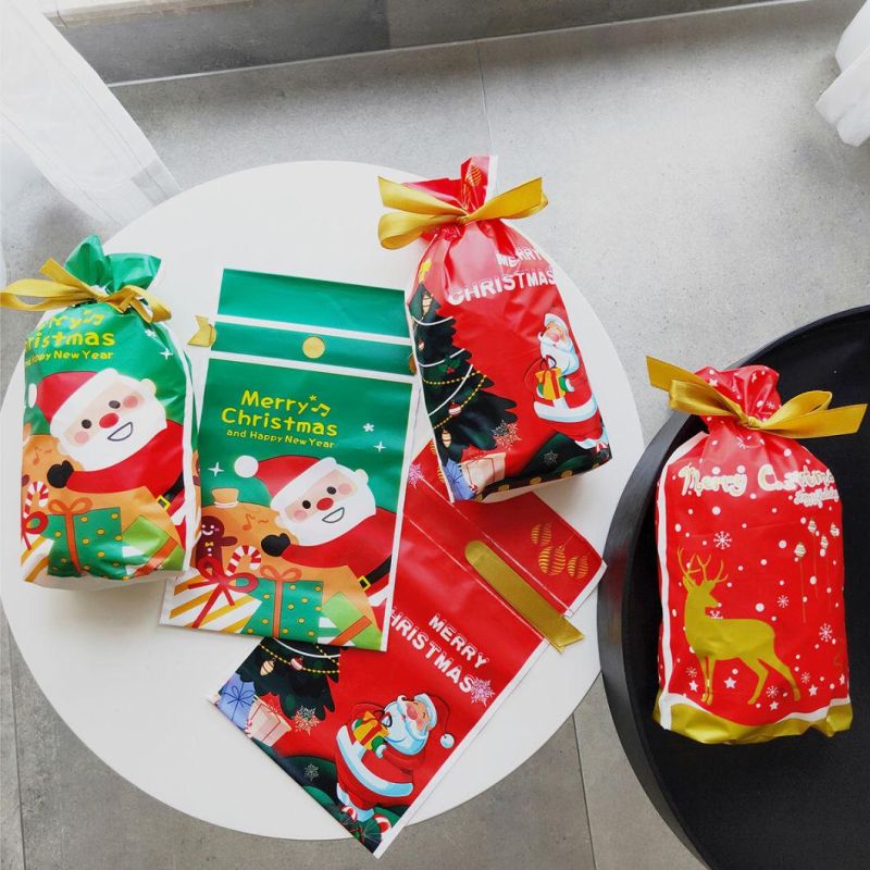 Christmas Packaging EVA Candy Biscuit Gift Wrapping Food Drawstring Bag
