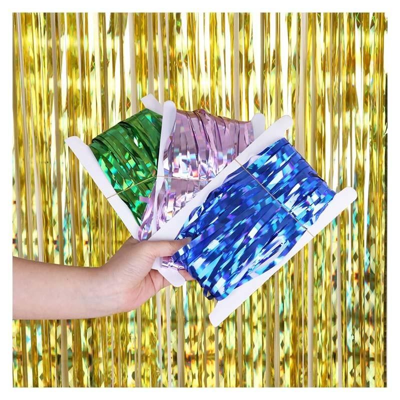 Factory Supply Metallic Foil Curtain Fringe Party Decoration Curtain