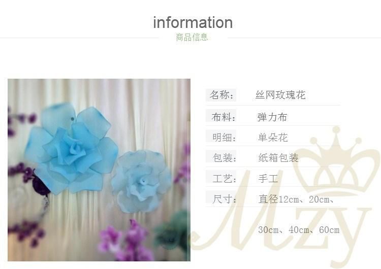 Handmaking Rose Silk Flower Props Decoration for Shop Window Display