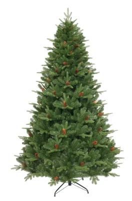 6FT PE &amp; PVC Mixed Tips Christmas Tree with Pine Cones