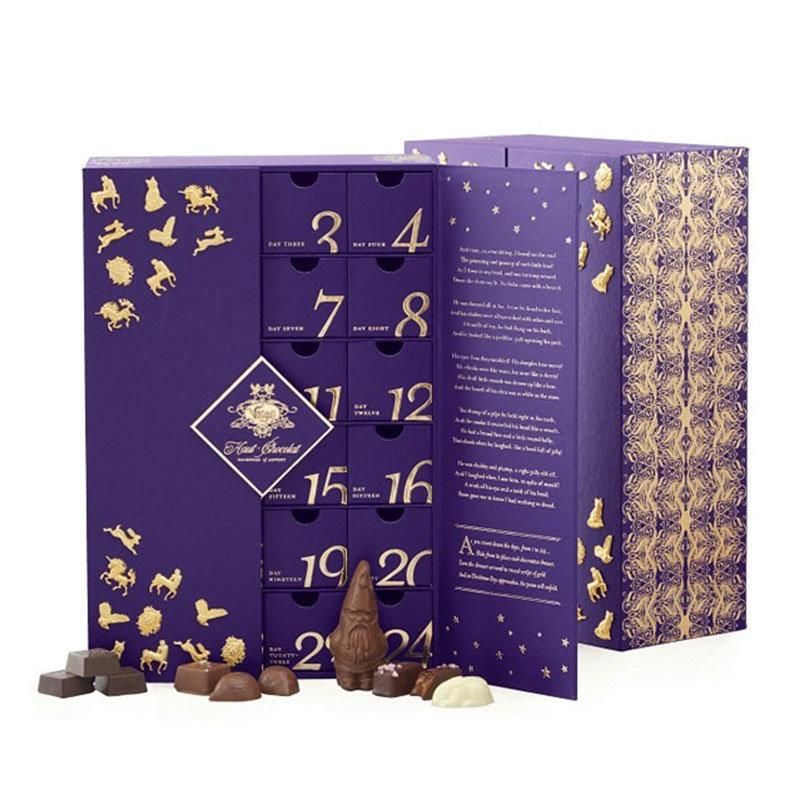 Chinese Factory Wholesale Christmas Paper Box Chocolate Advent Calendar