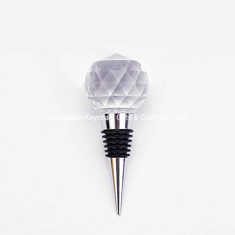 High Quality Metal Silver Champagne Stopper Creative Wine Bottle Stopper with Crystal Ball