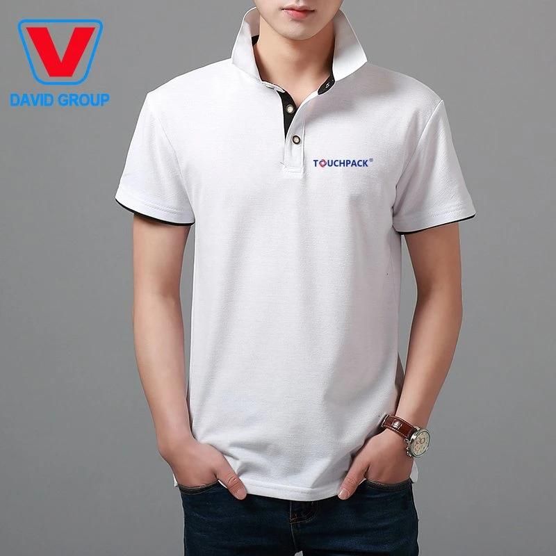 Custom Polo Shirt Men Double Stripe Button Polo T Shirt