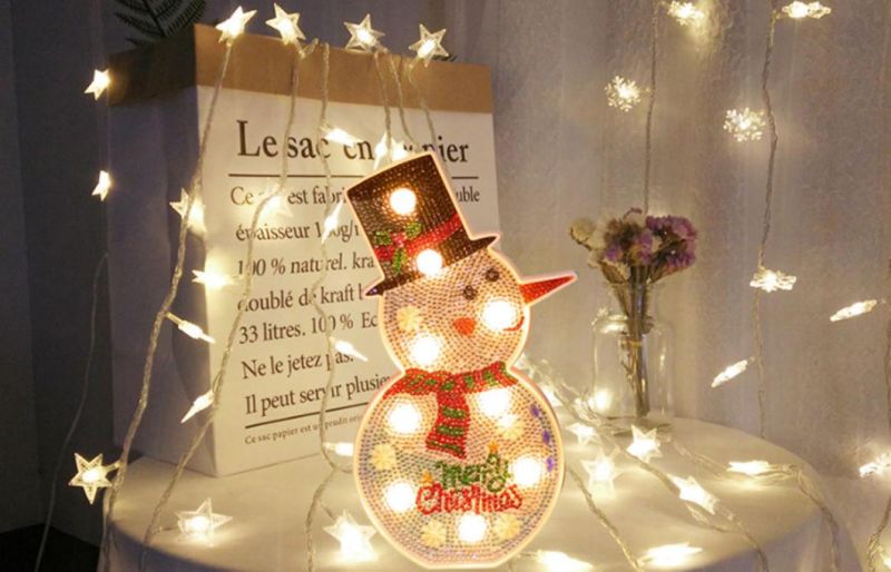 DIY Christmas Tree Snowman Painting