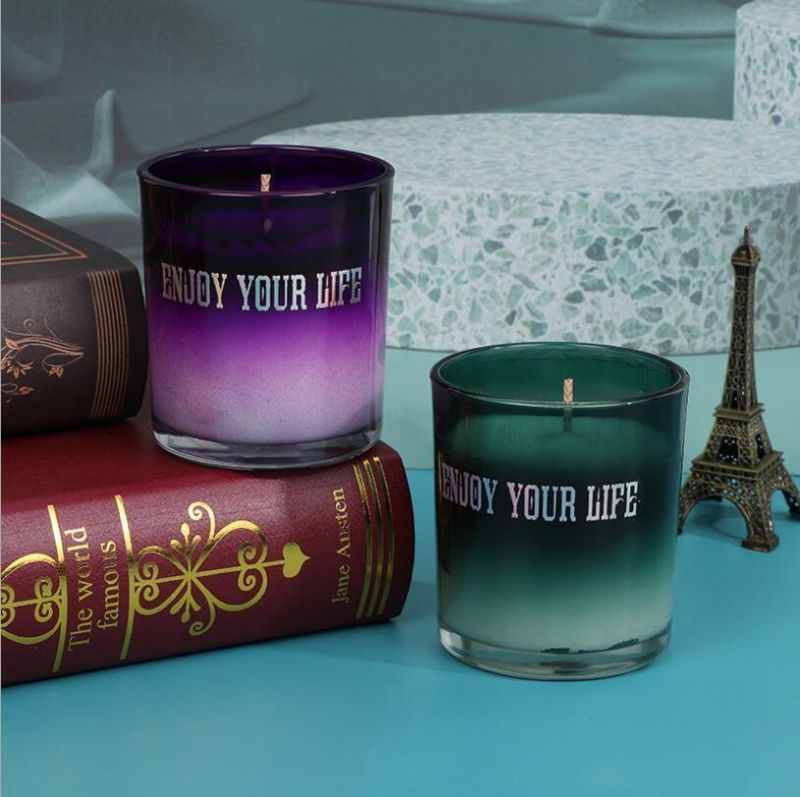 Factory Outlet Empty Customized Candle Jar Gradient Glass Candle Holder