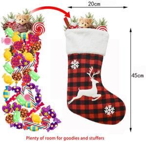 New Christmas Decorations Plaid Embroidered Christmas Stockings Christmas Decorations Christmas Socks