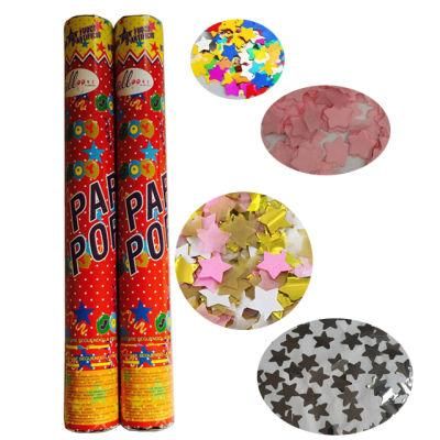 Metallic and Paper Star Party Cannon Confetti Hot Sale Birthday Paper Poppers