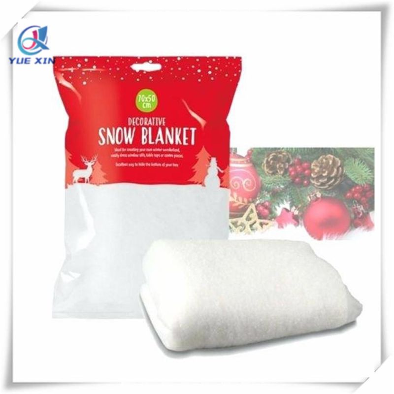 BS5852 Passed Flame Retardant Merry Christmas Decoration Snow Blanket