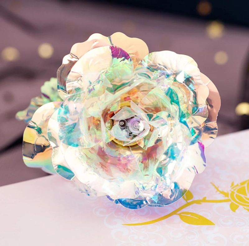 24K Colorful Luminous Rose Artificial LED Light Flower