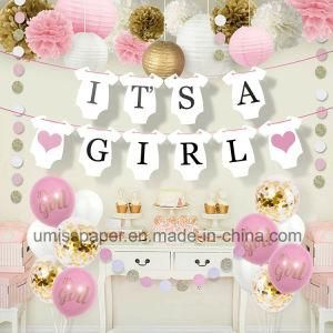 Umiss Paper Baby Shower Decorations Party Supply for Girl with Paper Lanterns