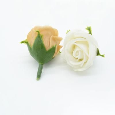 Factory Wholesale Home Decor Artificial Flower 3 Layers 3cm Fragrant Soap Rose Head