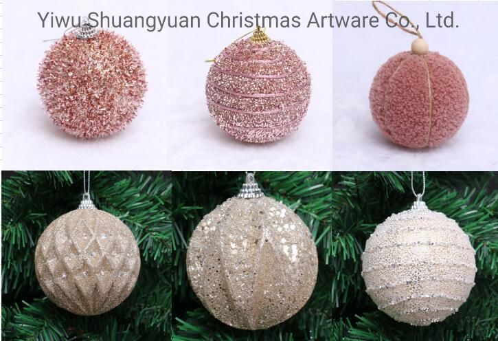 8cm Glitter Foam Ball for Christmas Tree Haning Ornaments