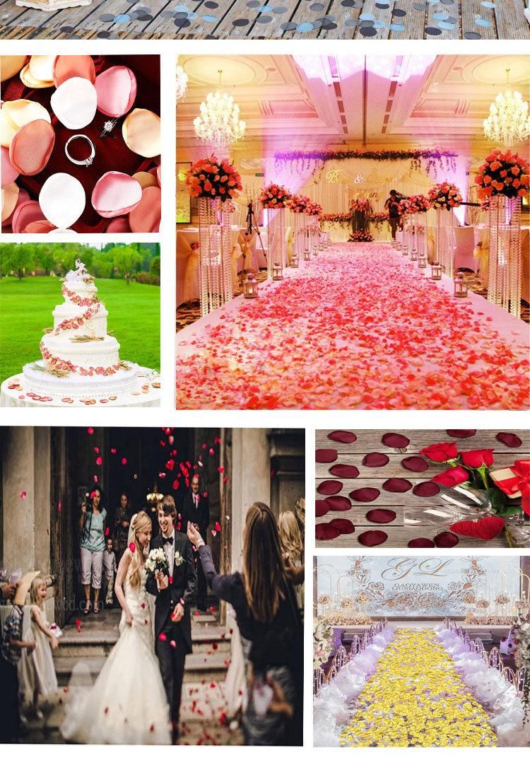 Factory Price Valentine′ S Day Wedding Decoration Rose Petal Green Soft Artificial Flower Gradual Change Color