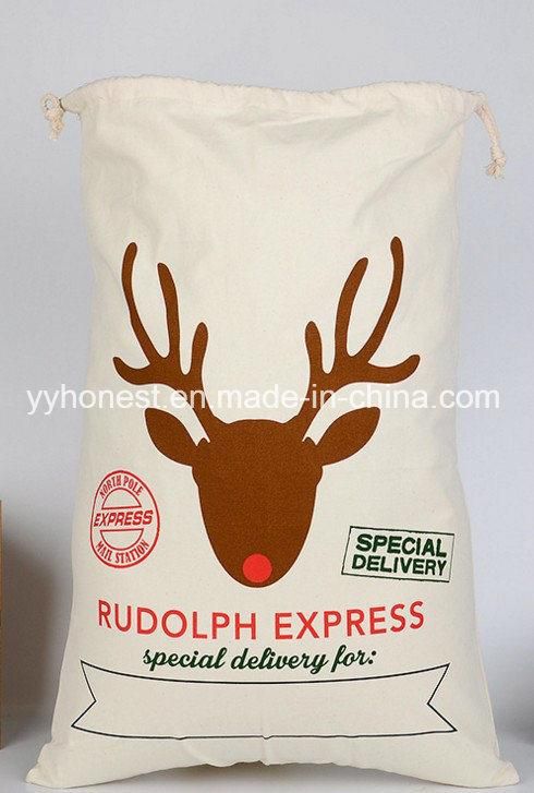 Christmas Gift Lovely Santa Drawstring Bag