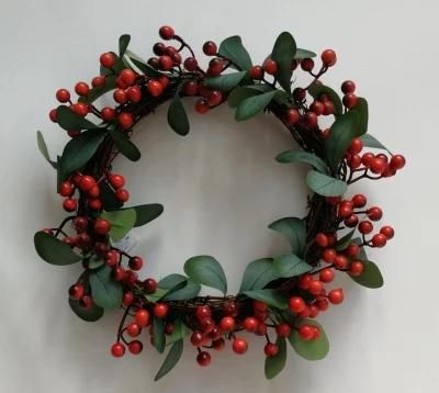 24&quot; Holiday Door Hanging Christmas Decoration Wooden Wreath