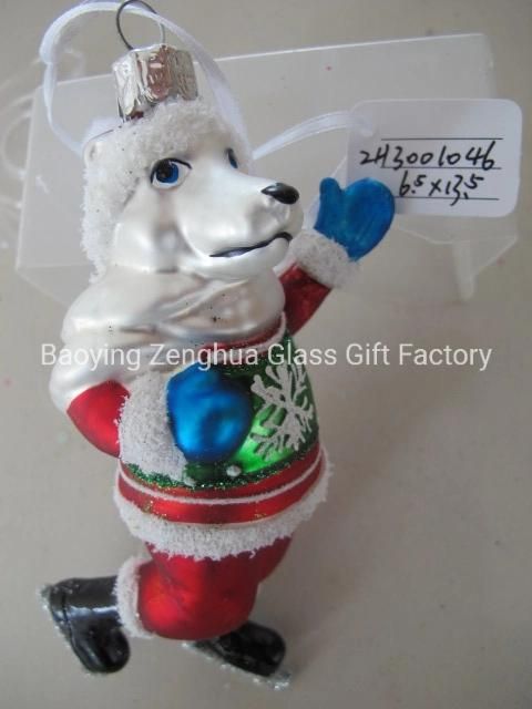 Boutique Dog Glass Craft for Christmas Decoration