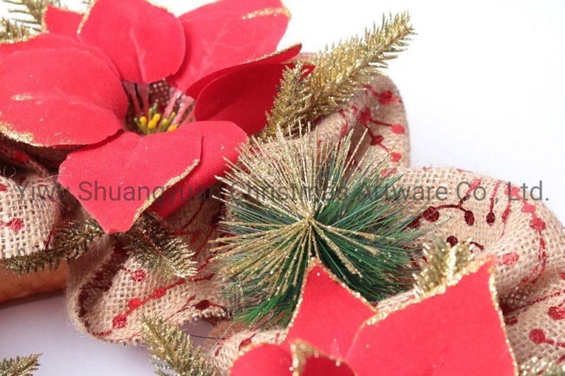 New Design High Quality Christmas PE White Wreath for Holiday Wedding Party Decoration Supplies Hook Ornament Craft Gifts