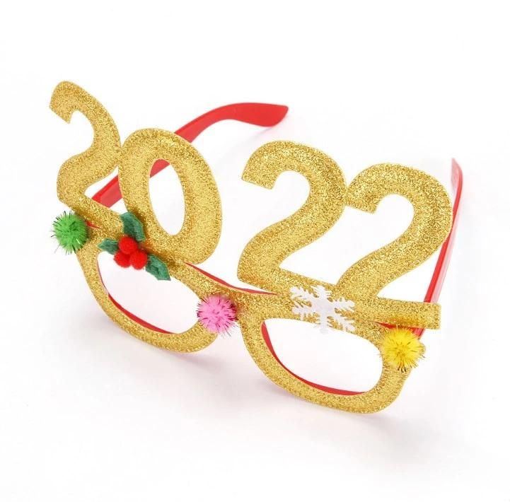 Christmas Glasses Decoration 2022 Holiday Home Decoration Items New Year Gifts Christmas Glasses