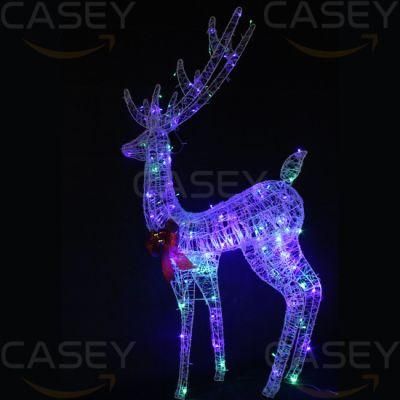 LED Sculpture Rope Street Light 3D Christmas Street LED Motif Light for Outdoor Santa and Sleigh