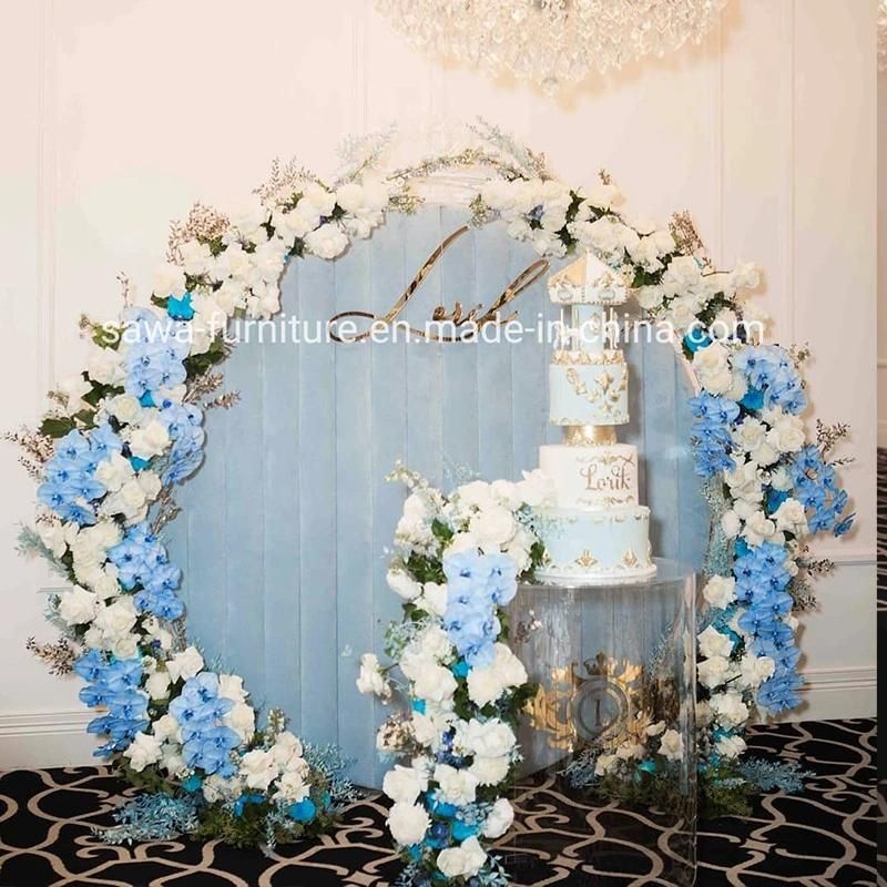 New Arrival Metal Stand Arch Elegant Wedding Party Stage Flower Shape Backdrop for Wedding Decoration