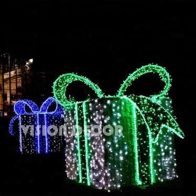 Large Outdoor Street Christmas LED Giant Gift Box Lights