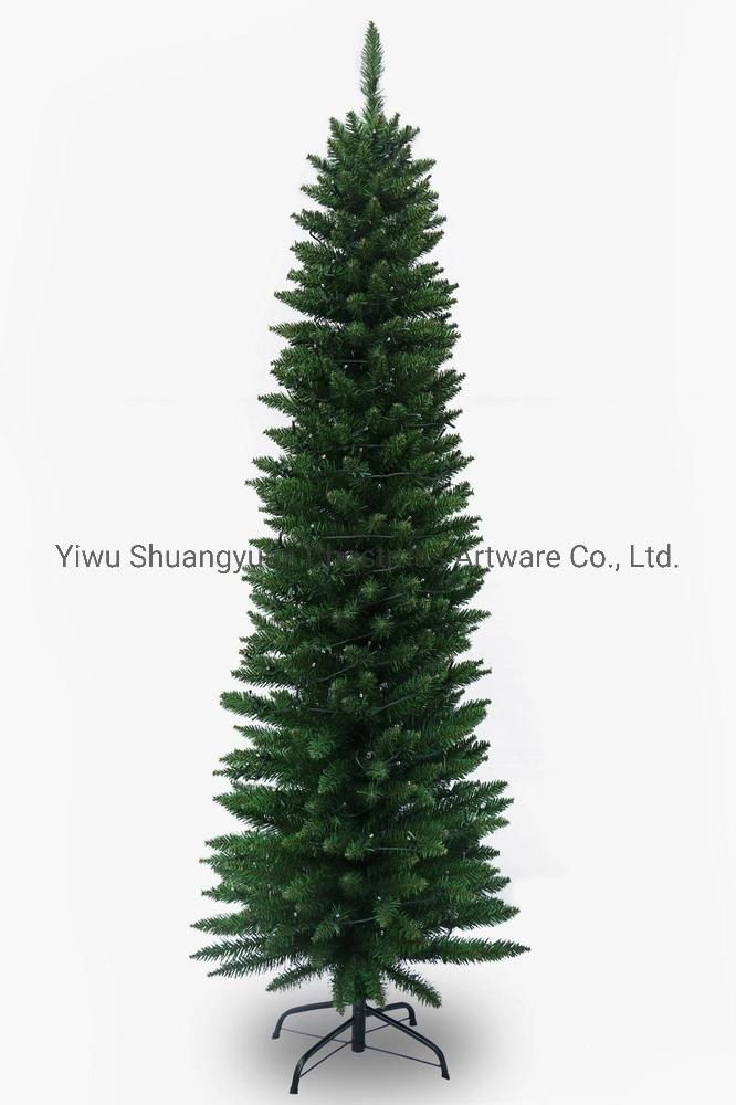 Prelit Green PVC Pencil Tree with Warm White LED