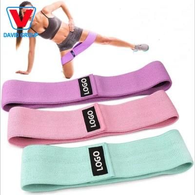 Hot Sale Customized Brand Logo Label Booty Band with Elastic Grips for Body Building