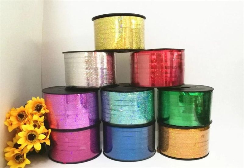250 Yards/Roll Laser Aluminized Rainbow Film Metal Ribbon Br6005