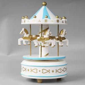 Wholesale Noel Xmas Carrossel Decorative Rotating Christmas Merry Go Carousel Music Box for Kid Gift