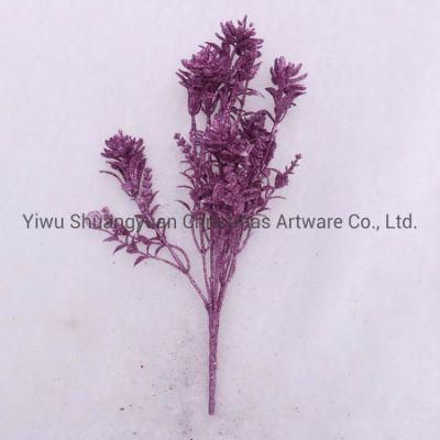 Decorative Glitter Floral Leaves for Christmas Decoration