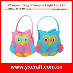 Easter Decoration (ZY14C927-1-2 29.5CM) Cartoon Owl Easter Felt Basket