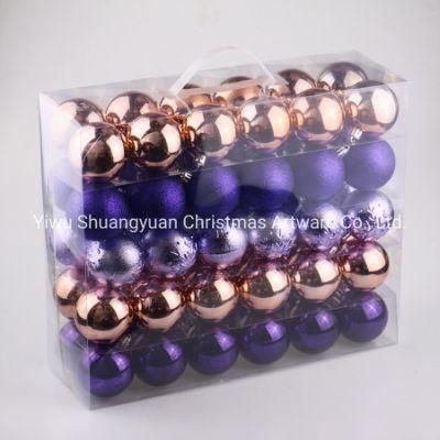 Yiwu Indoor Outdoor Luxury Plastic Hanging Christmas Ball Decorations Pendant Tree Balls