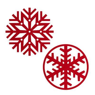 Promotional Snowflake Table Felt Coasters Custom Logo Coasters for Drink