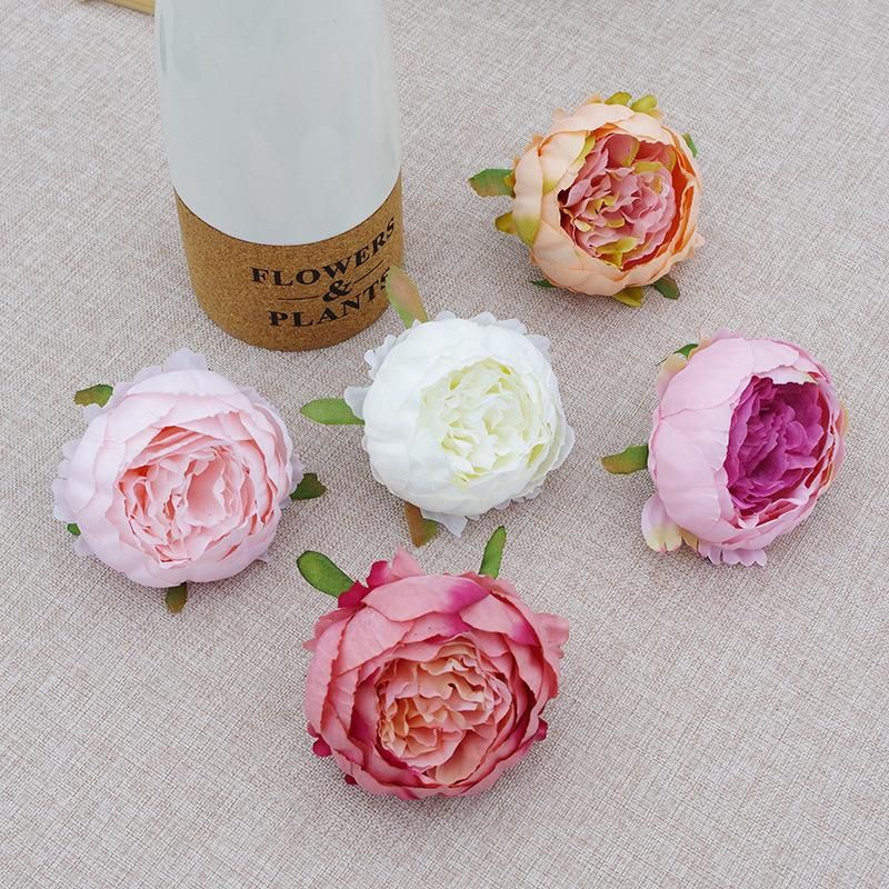 High Quality Silk Peony Flowers 9cm DIY Decorative Silk Flower Heads