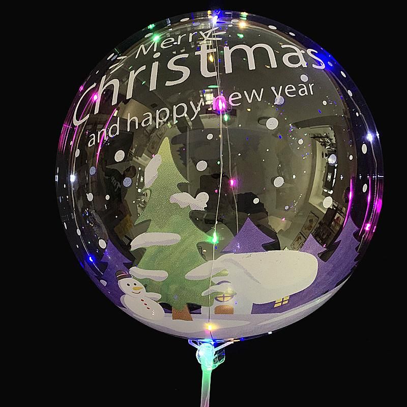 LED Bobo Balloon with Merry Christmas Printed