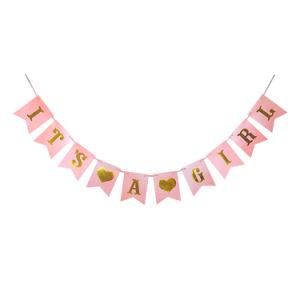 Umiss It&prime; a Girl Paper Banner Flag Bunting for Baby Shower Decorations