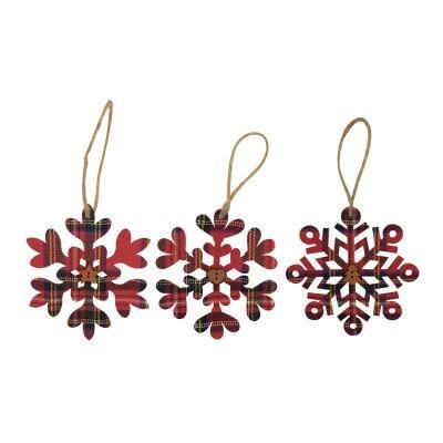 Personalized Plaid Snowflake Set Decoration Christmas Tree Ornaments